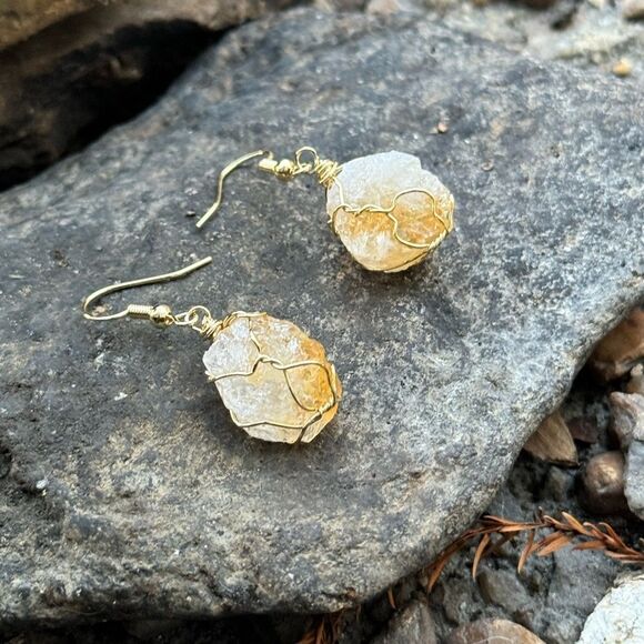 NIB Colors of Brazil Citrine Earrings in Goldtone 31.00 ctw - Picture 7 of 9